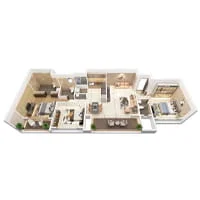 Sai Aura Pimple Saudagar 3 BHK Floor Plan Image